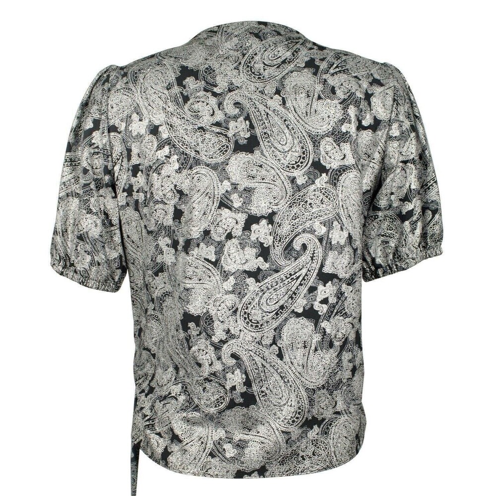 Michael Kors Women's Plus Paisley Faux Wrap Top Blouse Bn 0X - Picture 2 of 5